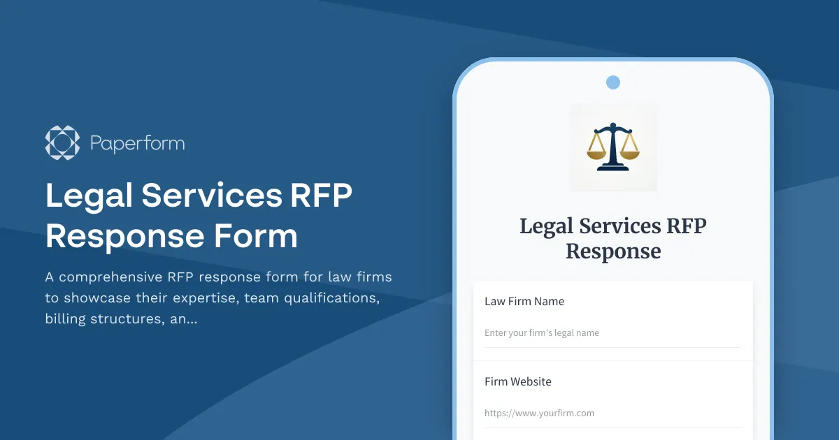 Legal Services RFP Response Form