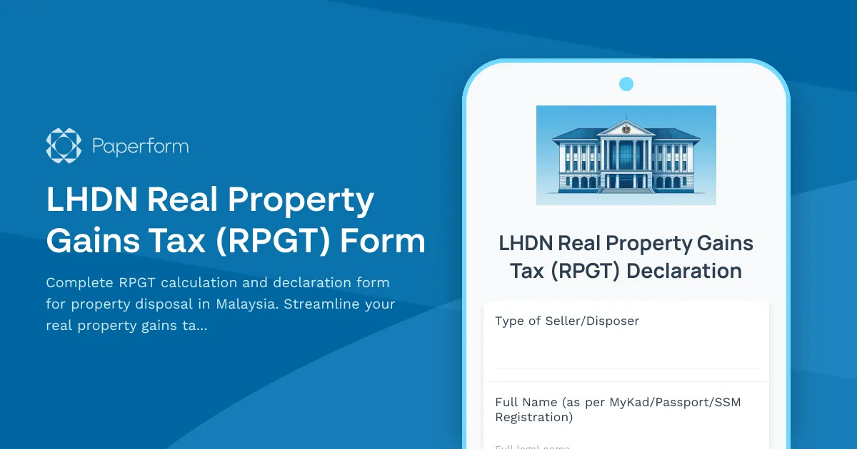 LHDN Real Property Gains Tax (RPGT) Form