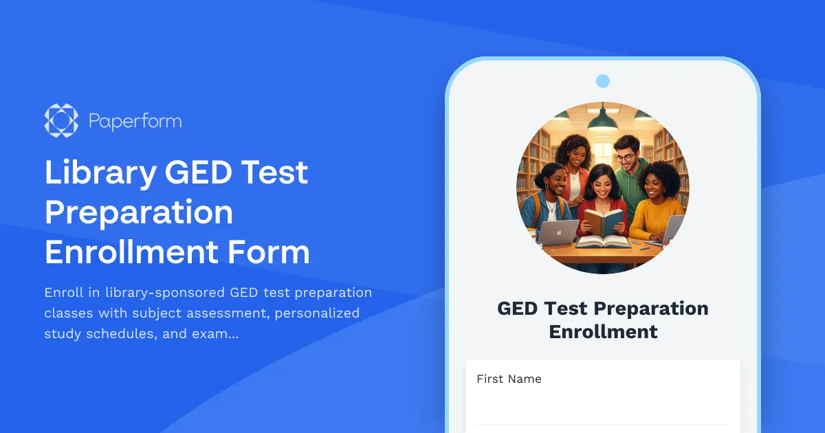 Library GED Test Preparation Enrollment Form