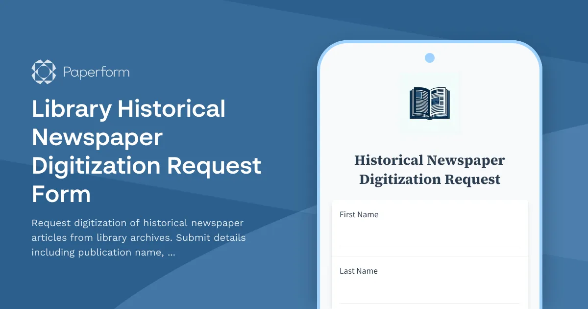 Library Historical Newspaper Digitization Request Form
