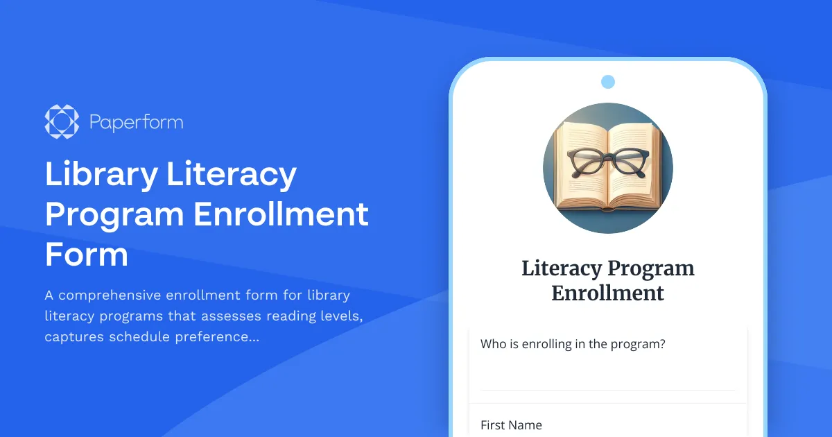 Library Literacy Program Enrollment Form