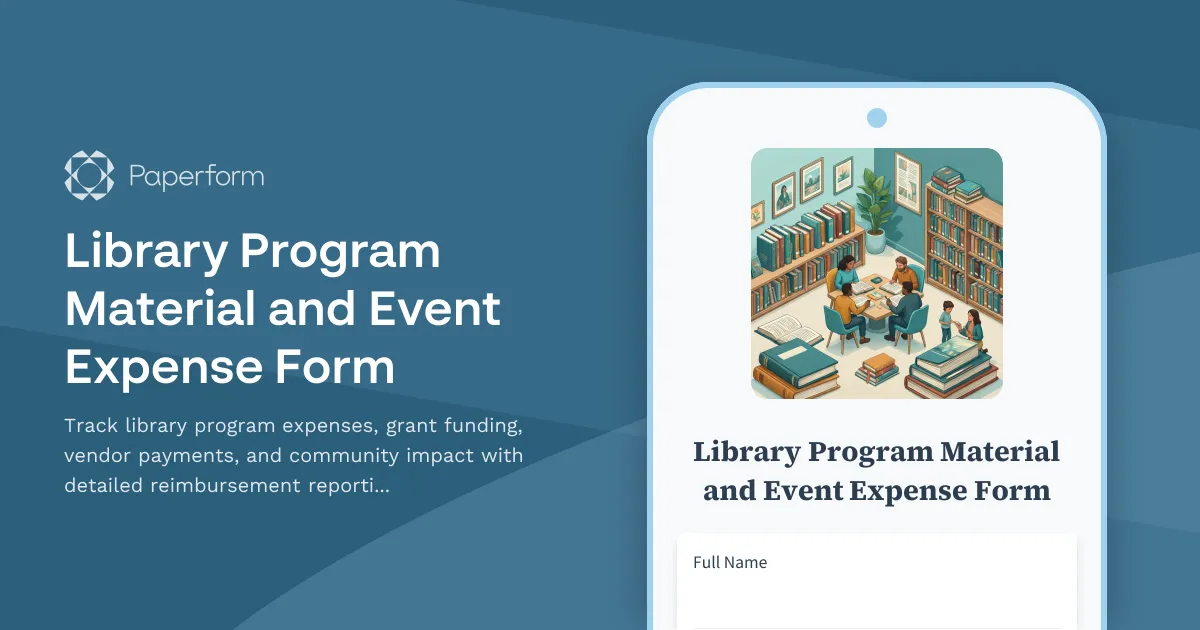 Library Program Material and Event Expense Form