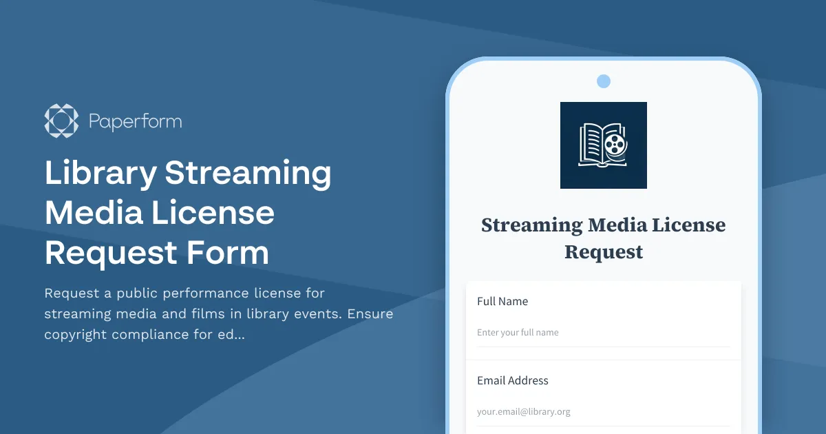 Library Streaming Media License Request Form