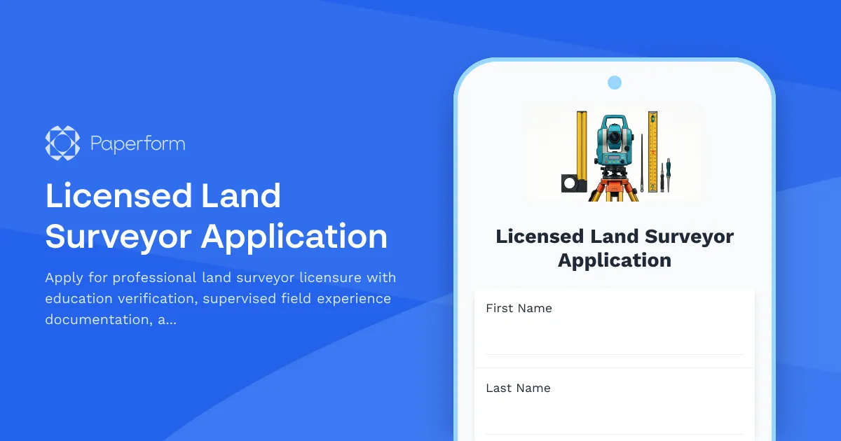 Licensed Land Surveyor Application