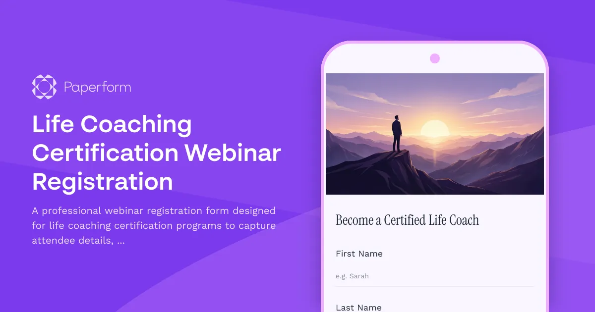 Life Coaching Certification Webinar Registration