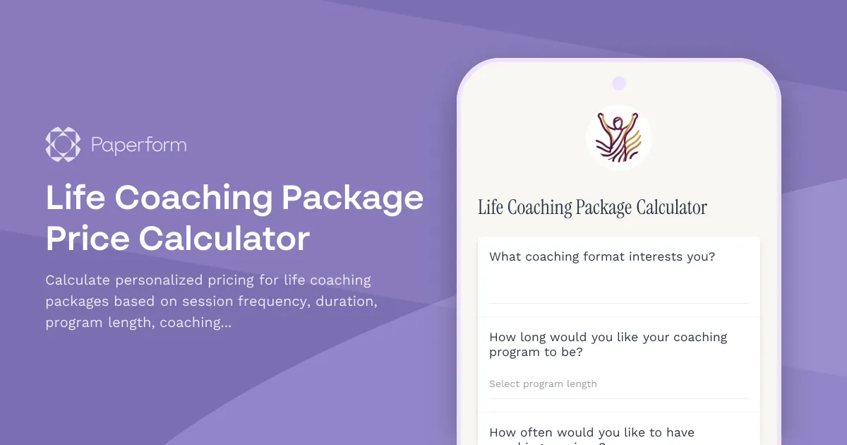 Life Coaching Package Price Calculator