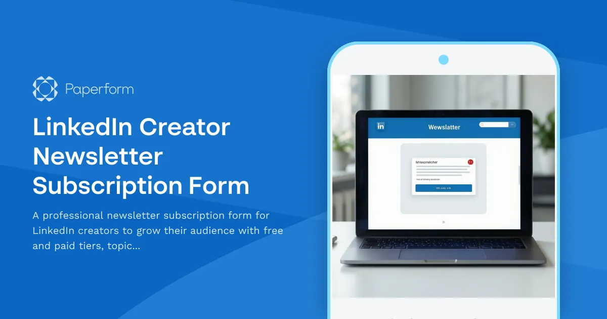 LinkedIn Creator Newsletter Subscription Form