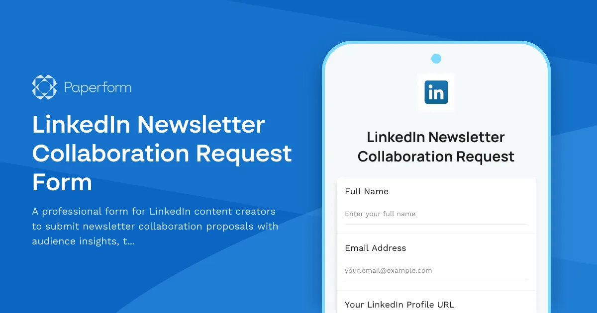 LinkedIn Newsletter Collaboration Request Form