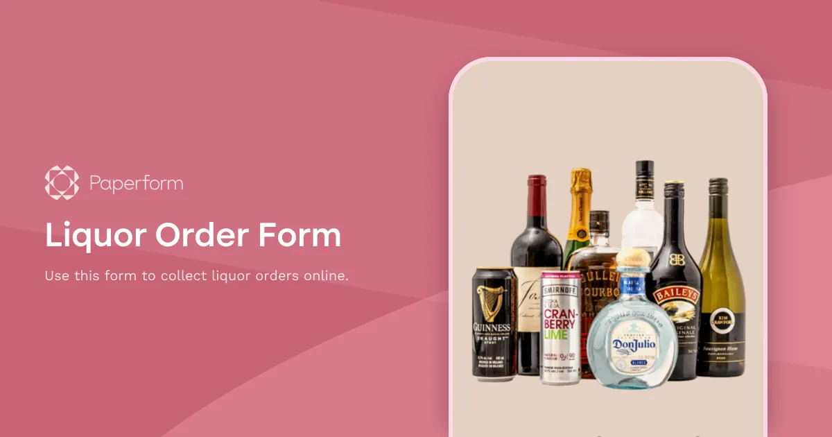 Liquor Order Form