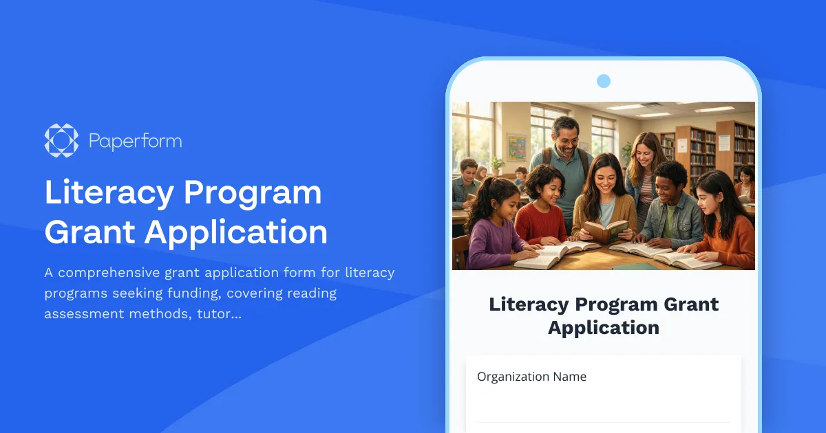 Literacy Program Grant Application