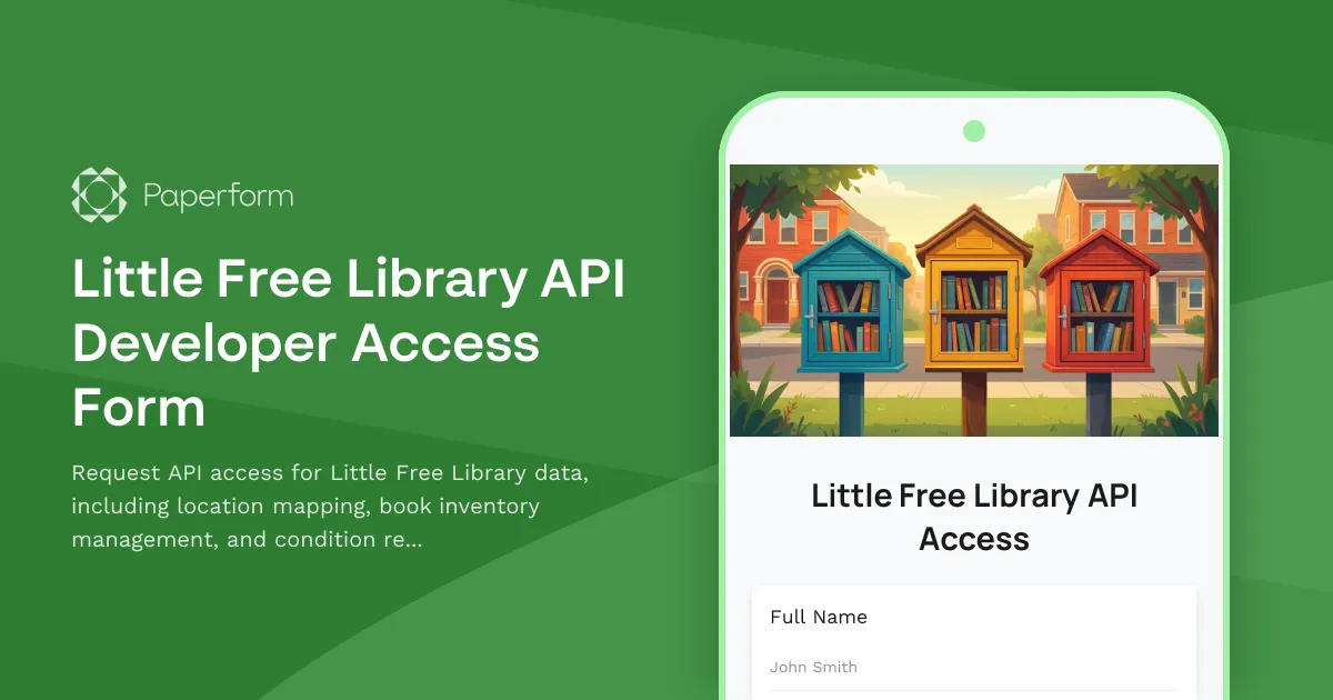 Little Free Library API Developer Access Form