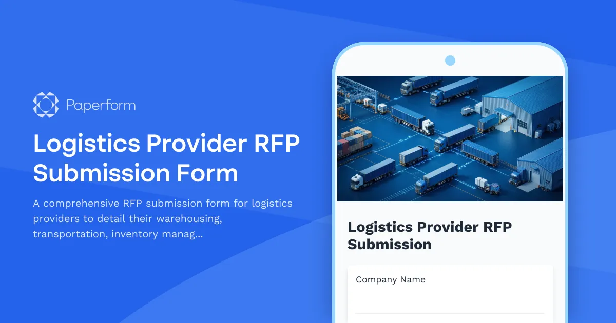 Logistics Provider RFP Submission Form