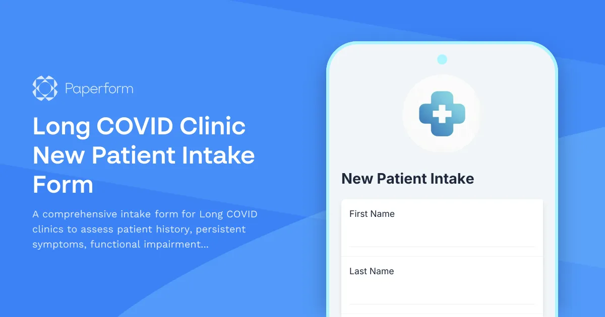 Long COVID Clinic New Patient Intake Form
