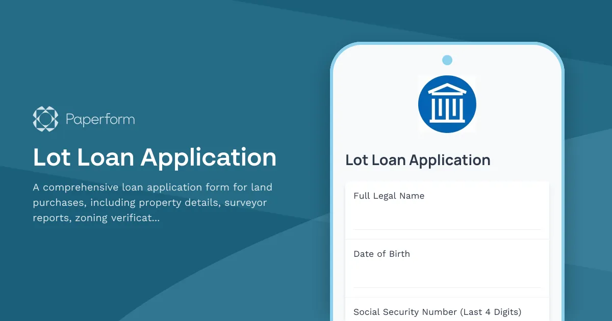 Lot Loan Application