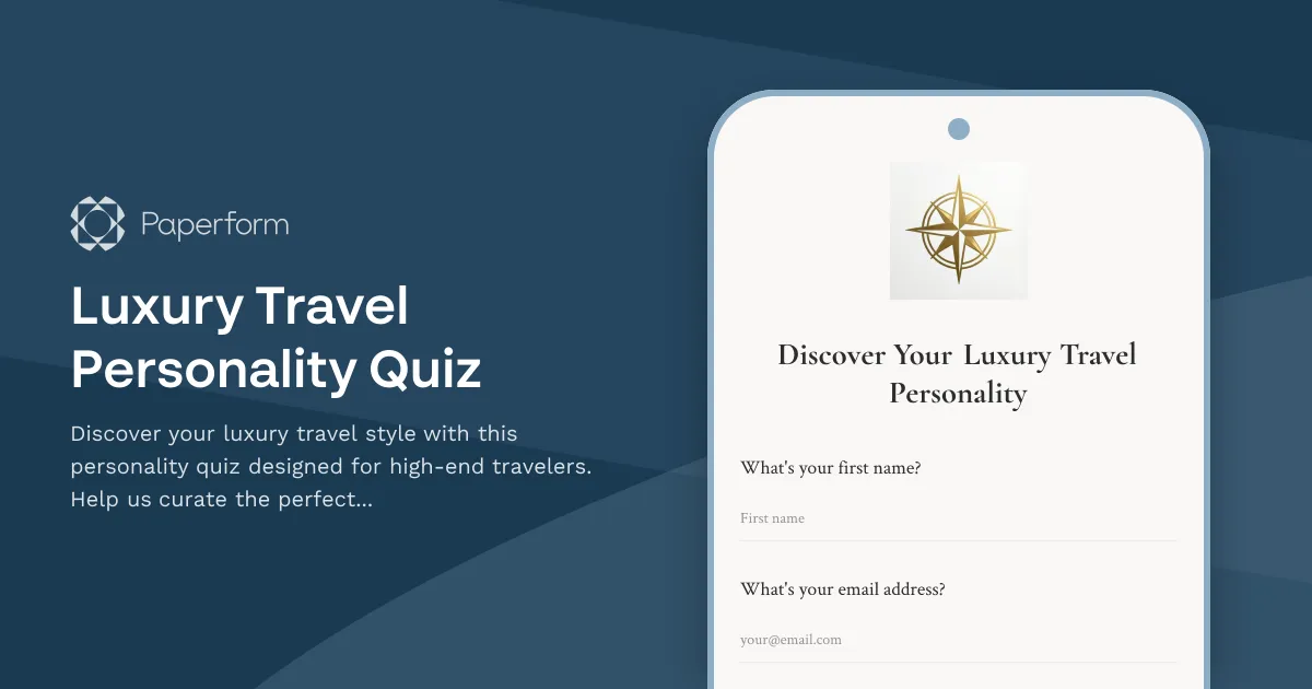Luxury Travel Personality Quiz