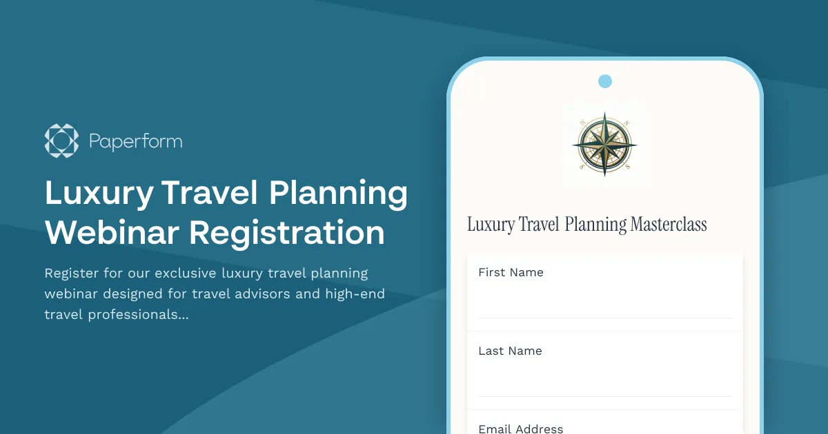 Luxury Travel Planning Webinar Registration