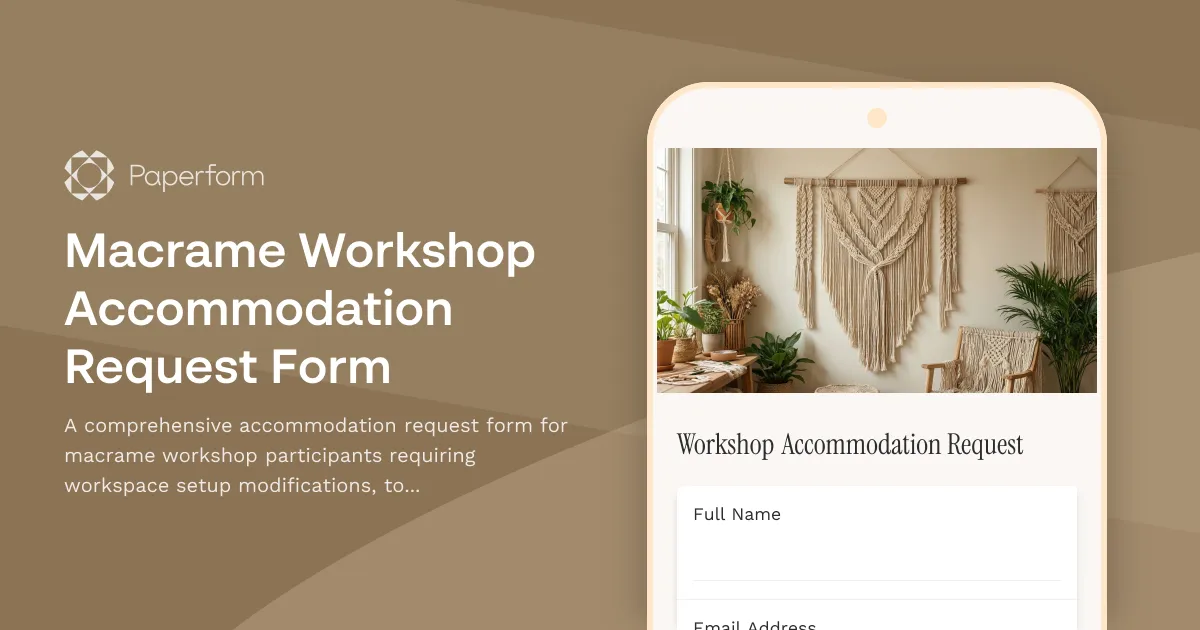 Macrame Workshop Accommodation Request Form