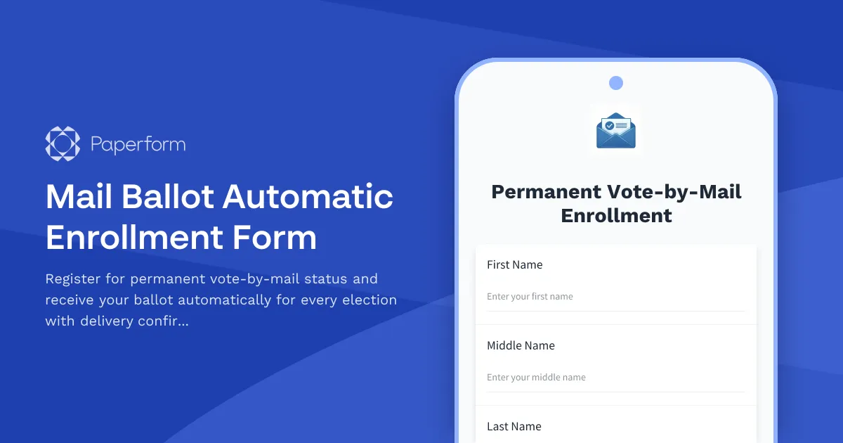 Mail Ballot Automatic Enrollment Form