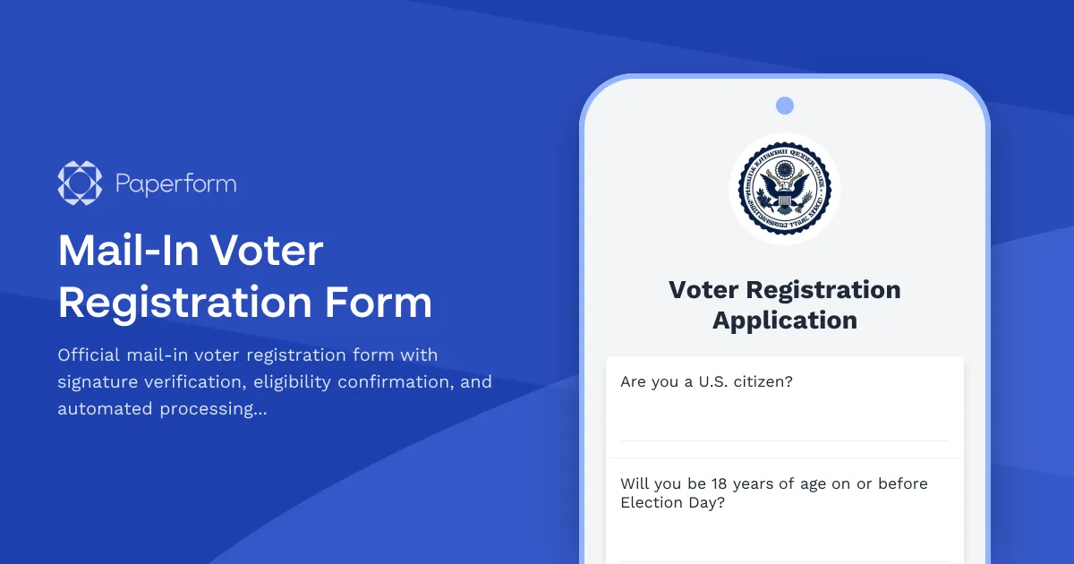 Mail-In Voter Registration Form