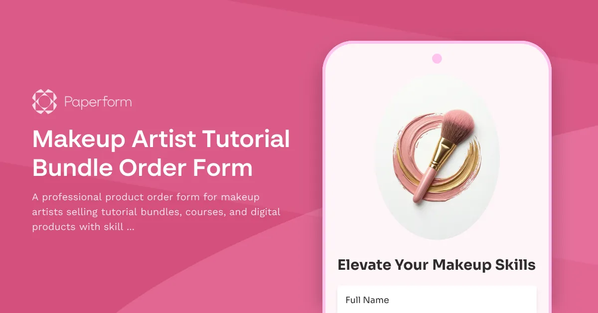 Makeup Artist Tutorial Bundle Order Form