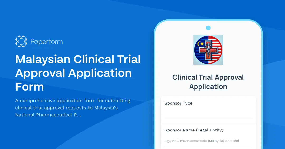 Malaysian Clinical Trial Approval Application Form