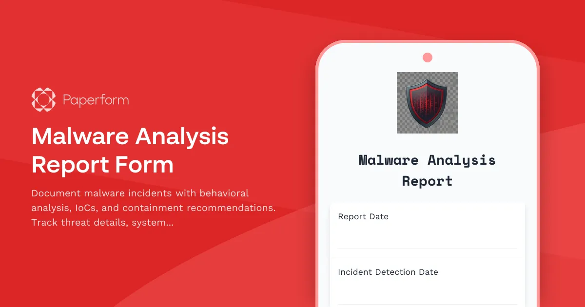 Malware Analysis Report Form