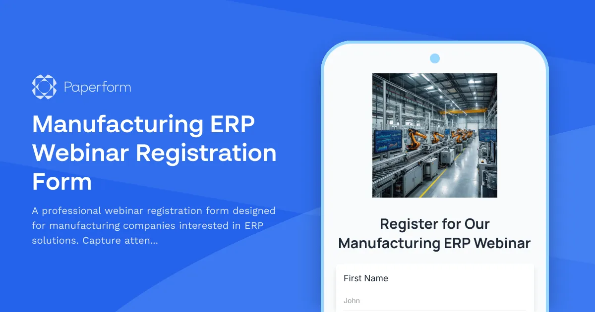 Manufacturing ERP Webinar Registration Form