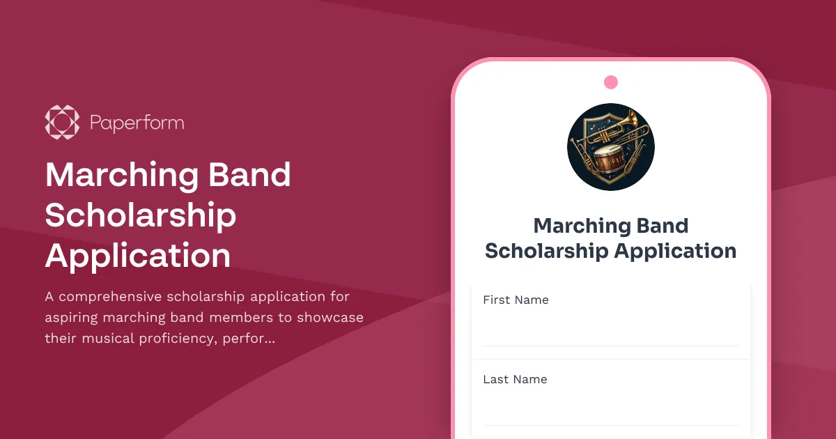 Marching Band Scholarship Application