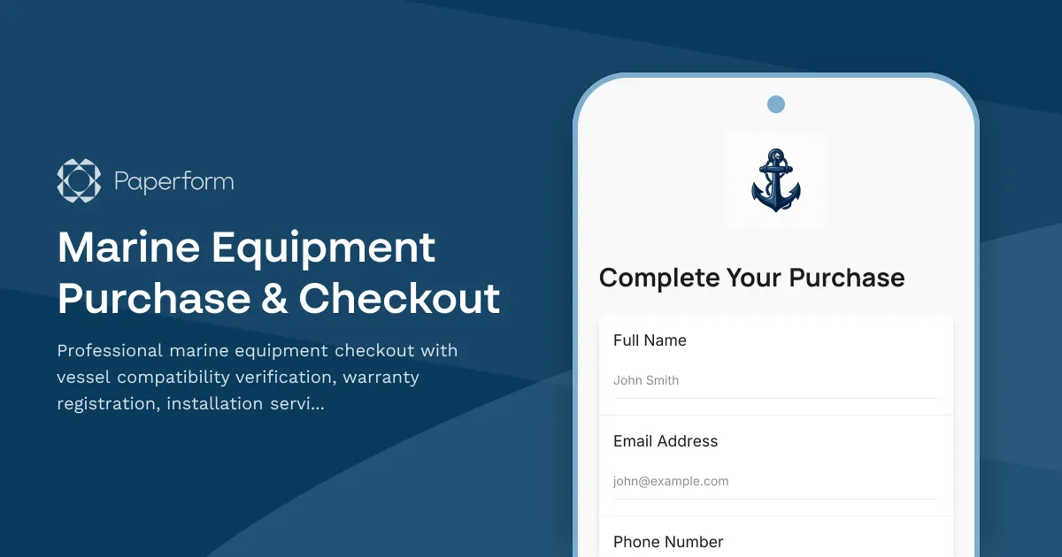 Marine Equipment Purchase & Checkout