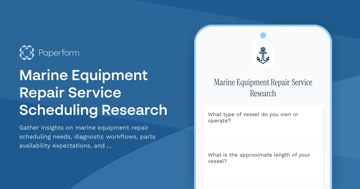 Marine Equipment Repair Service Scheduling Research