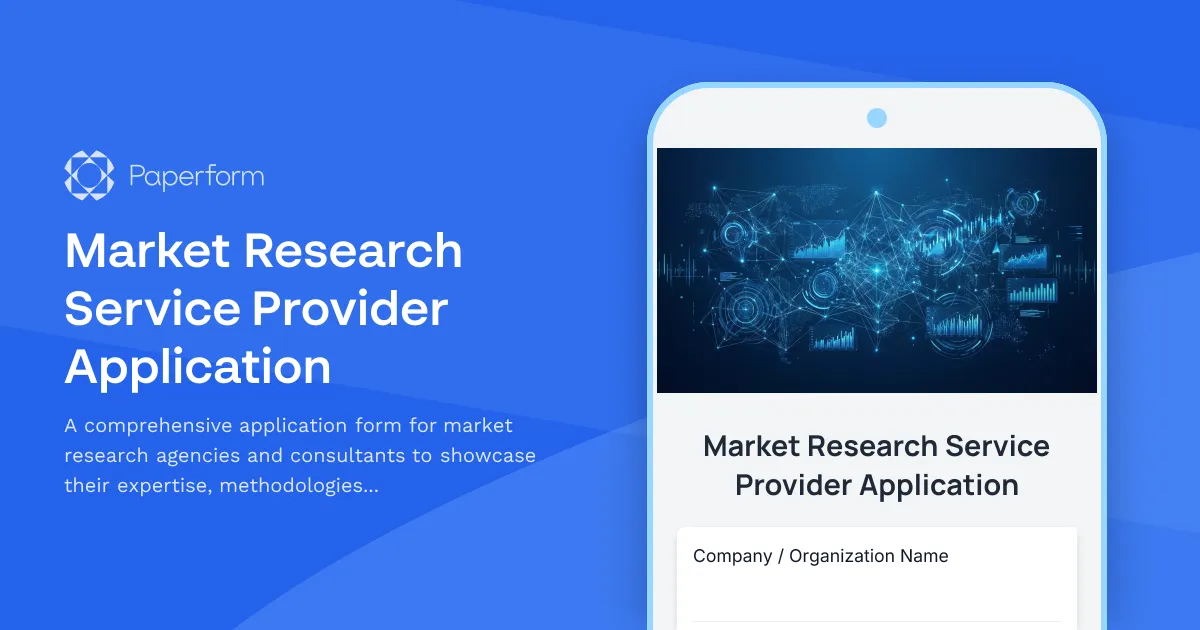 Market Research Service Provider Application