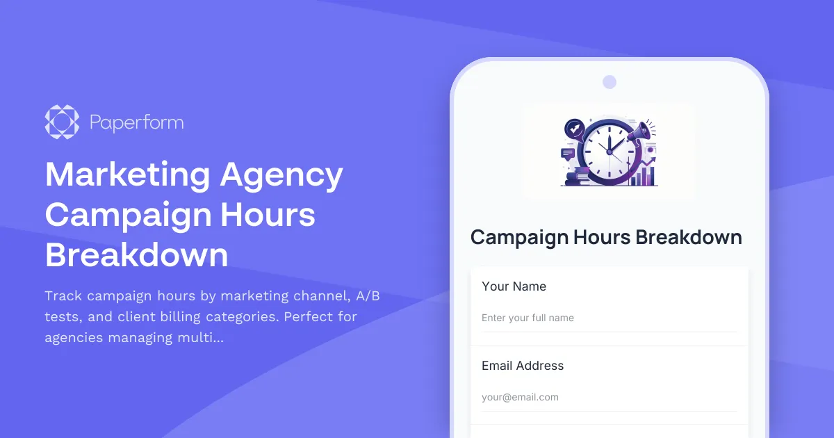 Marketing Agency Campaign Hours Breakdown