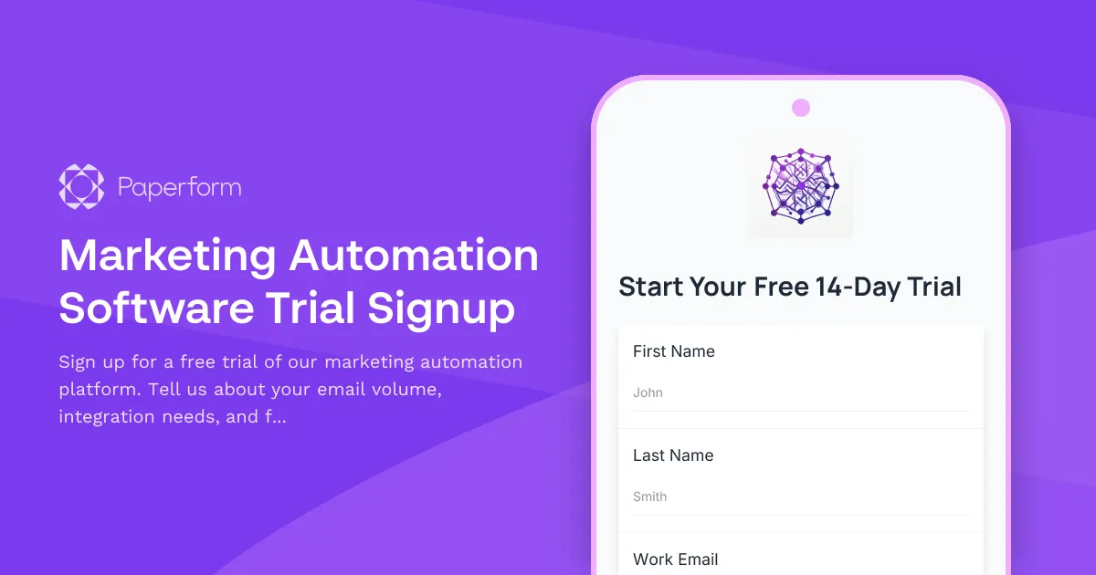 Marketing Automation Software Trial Signup