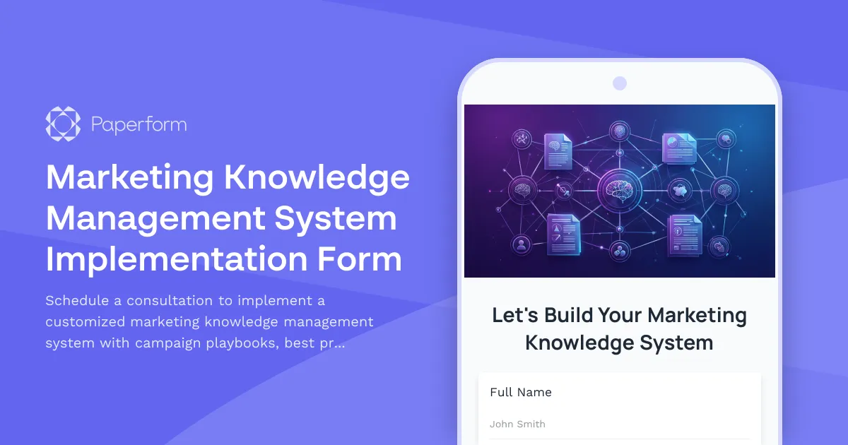 Marketing Knowledge Management System Implementation Form