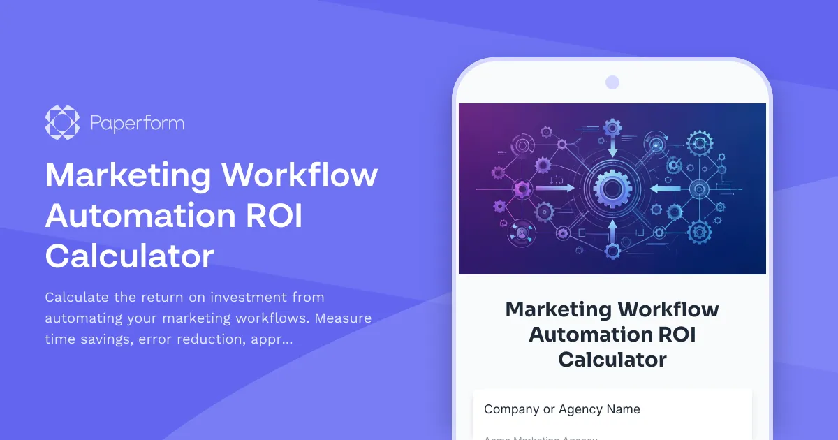 Marketing Workflow Automation ROI Calculator