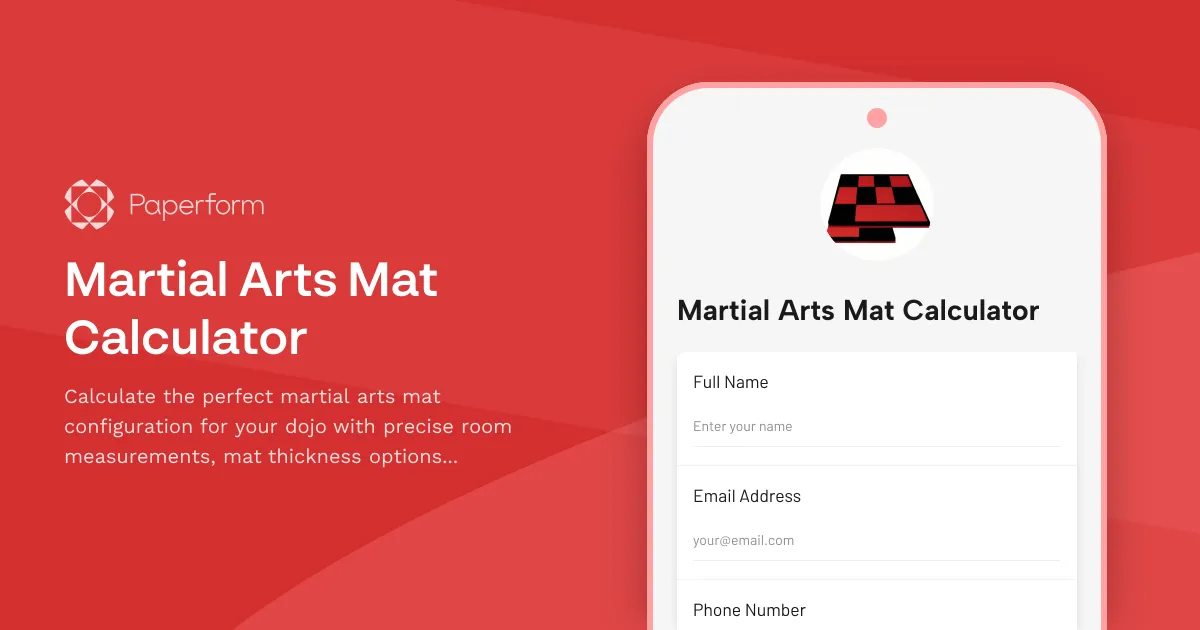 Martial Arts Mat Calculator
