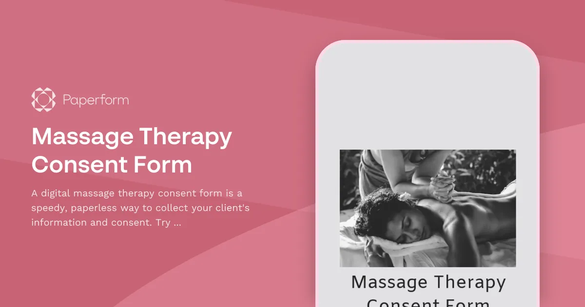 Massage Therapy Consent Form
