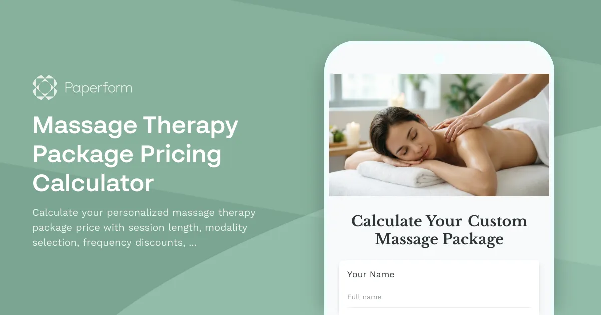 Massage Therapy Package Pricing Calculator