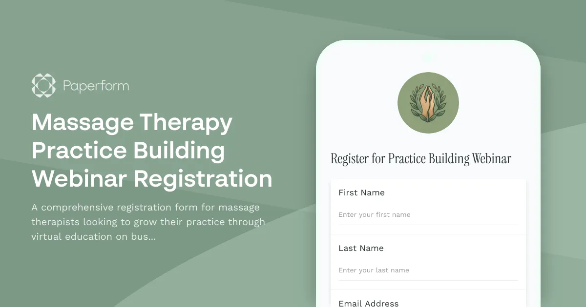 Massage Therapy Practice Building Webinar Registration