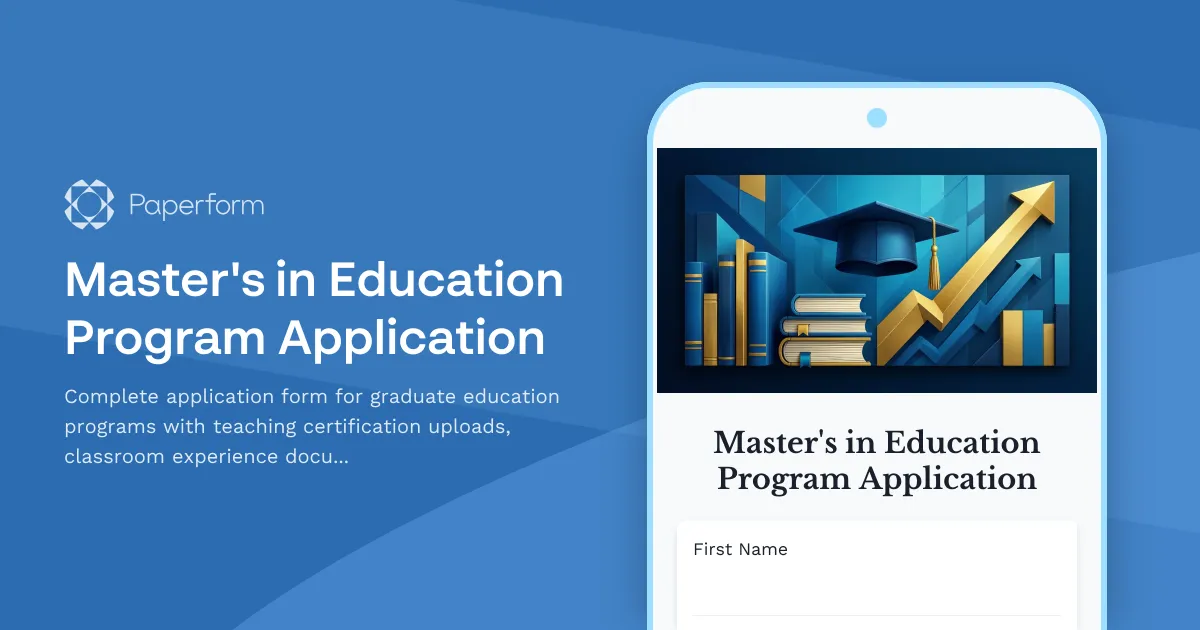 Master's in Education Program Application