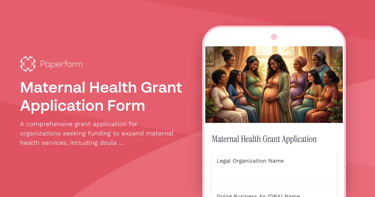 Maternal Health Grant Application Form