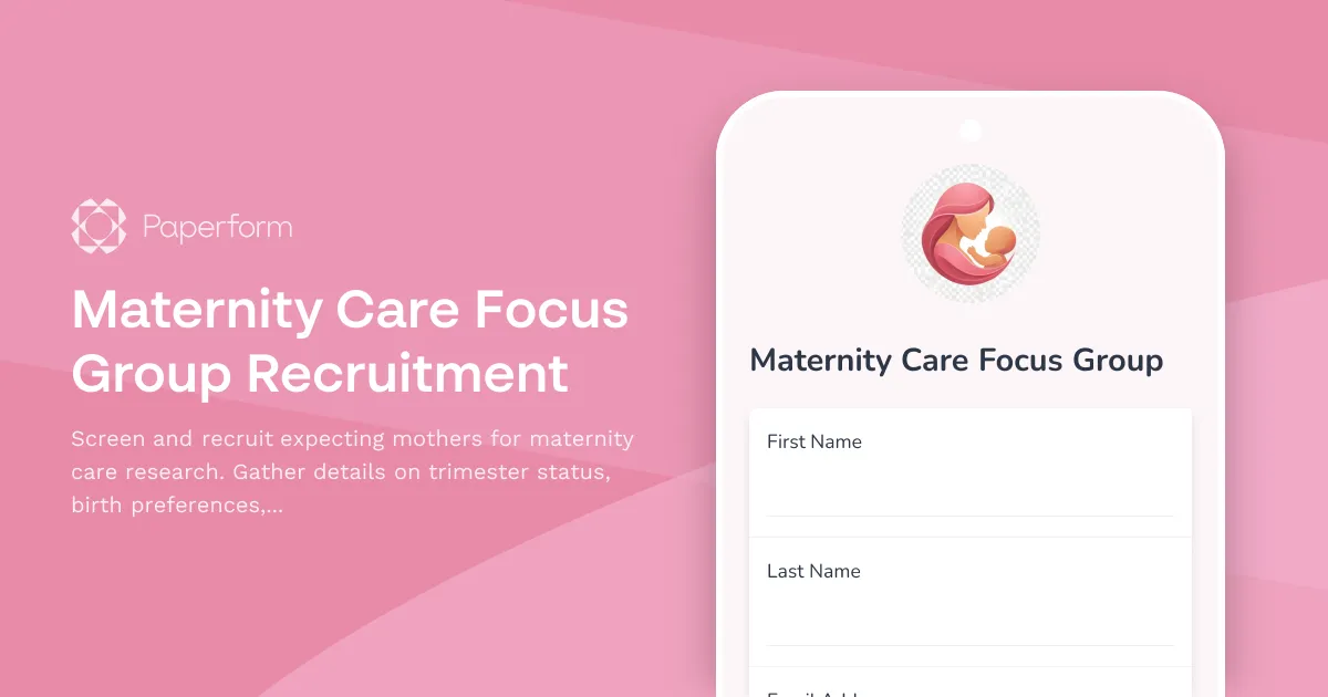 Maternity Care Focus Group Recruitment
