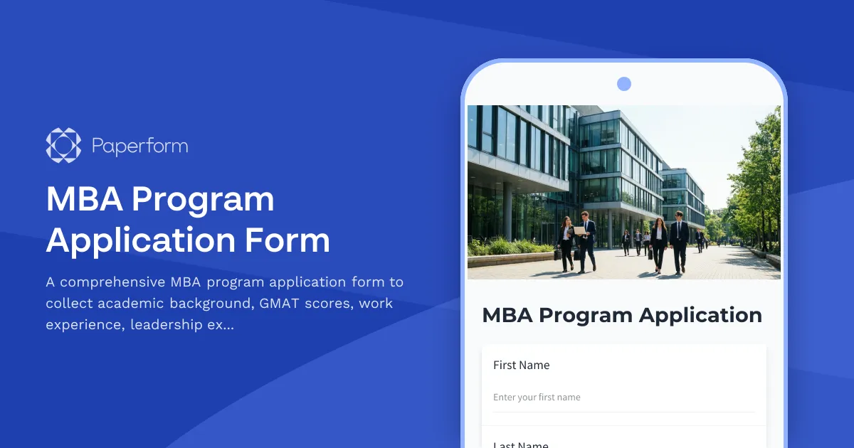 MBA Program Application Form