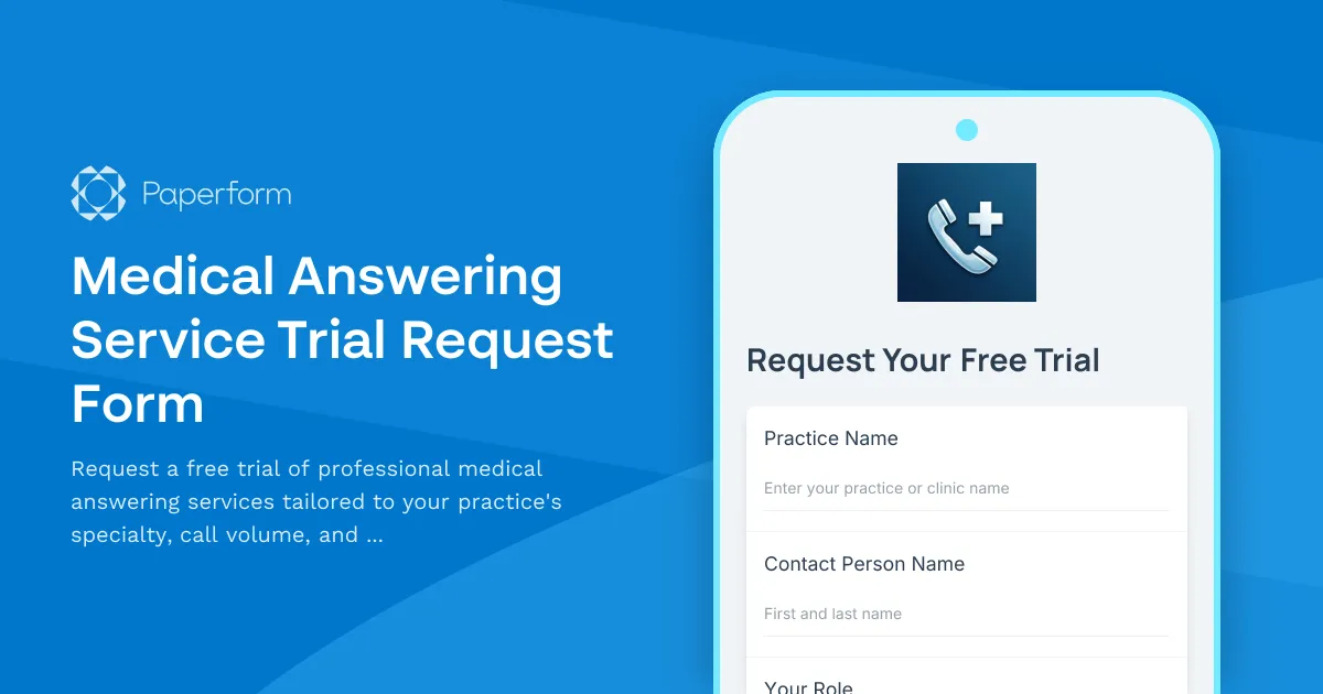 Medical Answering Service Trial Request Form