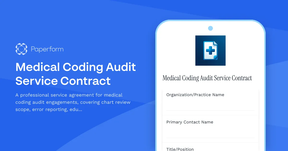 Medical Coding Audit Service Contract