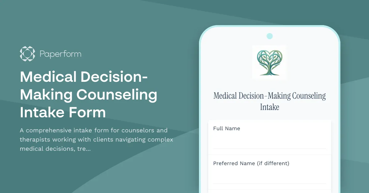 Medical Decision-Making Counseling Intake Form