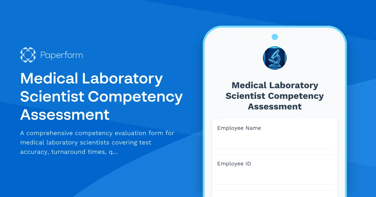 Medical Laboratory Scientist Competency Assessment