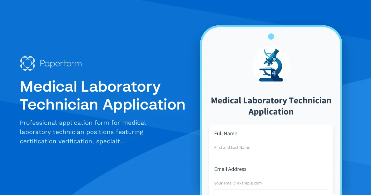 Medical Laboratory Technician Application
