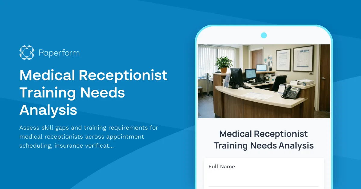 Medical Receptionist Training Needs Analysis