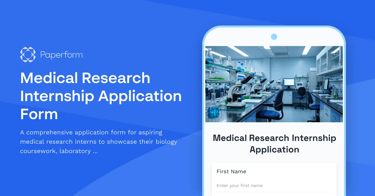 Medical Research Internship Application Form